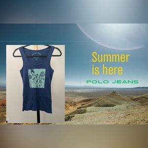 COPY - Woman’s Blue Tank Top Polo Jeans sleeveless Size M